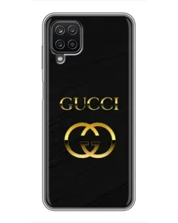 Чехол для Samsung Galaxy A12 с картинкой «Золотой логотип Gucci»