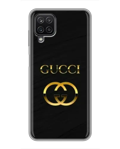 Чехол для Samsung Galaxy A12 с картинкой «Золотой логотип Gucci»