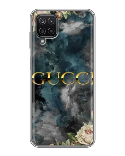 Чехол для Samsung Galaxy A12 с картинкой «Абстрактные цветы Gucci»