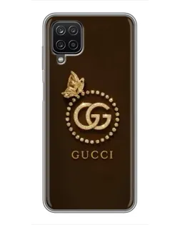 Чехол для Samsung Galaxy A12 с картинкой «Gucci — золотая бабочка»