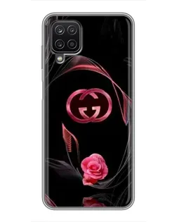 Чехол для Samsung Galaxy A12 с картинкой «Gucci — неоновая роза»