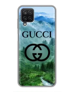 Чехол для Samsung Galaxy A12 с картинкой «Gucci — горный пейзаж»