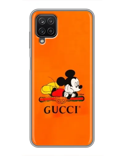 Чехол для Samsung Galaxy A12 с картинкой «Микки Маус Gucci — оранж»