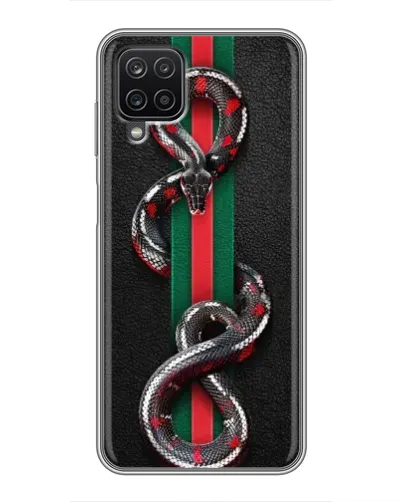Чехол для Samsung Galaxy A12 с картинкой «Gucci — змея на полосе» Чехол для Samsung Galaxy A12 с картинкой «Gucci — змея на полосе»