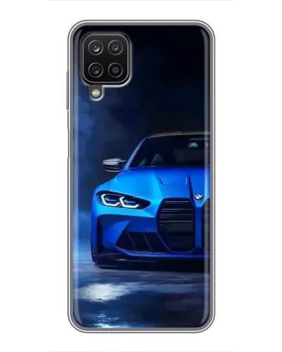 Чехол для Samsung Galaxy A12 с картинкой «Голубая BMW M4»