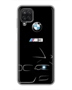 Чехол для Samsung Galaxy A12 с картинкой «Минималистичный принт BMW M3»
