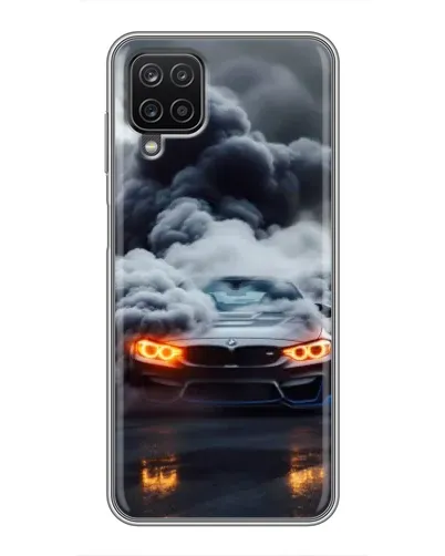 Чехол для Samsung Galaxy A12 с картинкой «BMW в дыму»