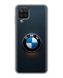 Чехол для Samsung Galaxy A12 с картинкой «Логотип BMW — минимализм»