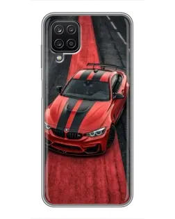 Чехол для Samsung Galaxy A12 с картинкой «BMW на красной дорожке»