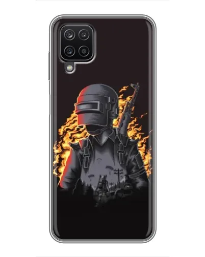 Чохол для Samsung Galaxy A12 з картинкою «PUBG — вогняний силует»