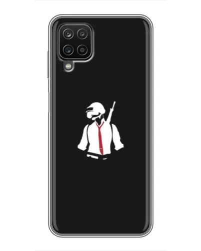 Чохол для Samsung Galaxy A12 з картинкою «PUBG — силует воїна»