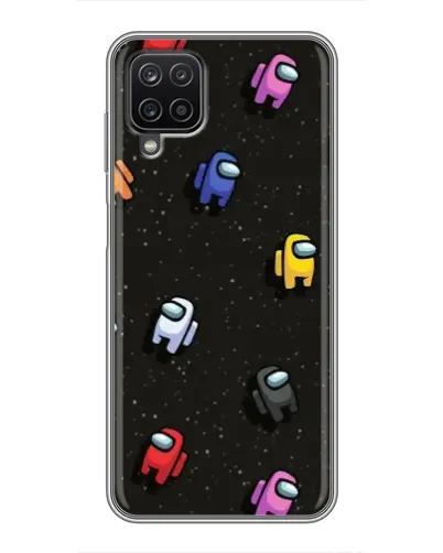 Чехол для Samsung Galaxy A12 с картинкой «Космический паттерн Among Us»