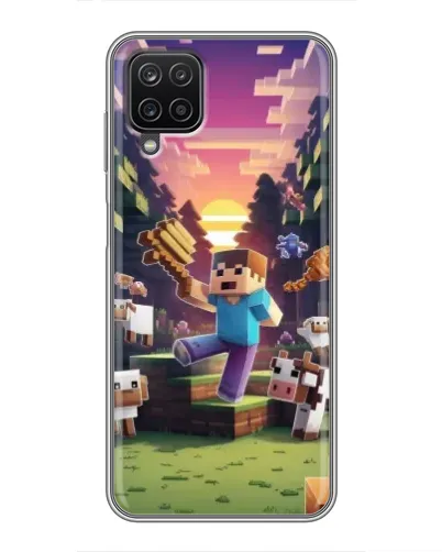 Чехол для Samsung Galaxy A12 с картинкой «Стив на ферме»