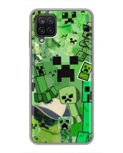 Чехол для Samsung Galaxy A12 с картинкой «Криперы Minecraft»