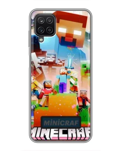 Чехол для Samsung Galaxy A12 с картинкой «Minecraft герои игры»