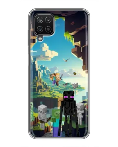 Чехол для Samsung Galaxy A12 с картинкой «Эндермен в лесу»