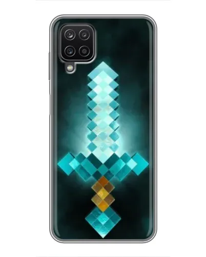 Чехол для Samsung Galaxy A12 с картинкой «Алмазный меч неон»
