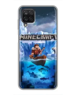 Чехол для Samsung Galaxy A12 с картинкой «Minecraft ледяной мир»