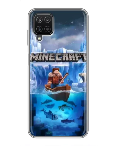 Чехол для Samsung Galaxy A12 с картинкой «Minecraft ледяной мир»