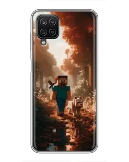 Чехол для Samsung Galaxy A12 с картинкой «Стив в лесу»