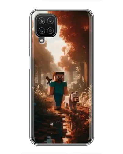 Чехол для Samsung Galaxy A12 с картинкой «Стив в лесу»