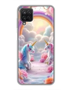 Чехол для Samsung Galaxy A12 с картинкой «Радуга и единороги» Чехол для Samsung Galaxy A12 с картинкой «Радуга и единороги»