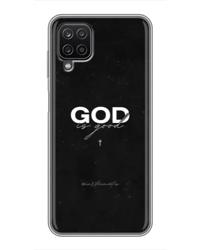 Чехол для Samsung Galaxy A12 с картинкой «GOD — Бог над всем»