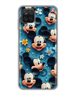 Чехол для Samsung Galaxy A12 с картинкой «Паттерн Микки и Минни»
