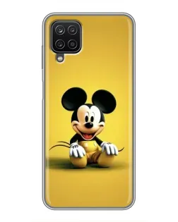 Чехол для Samsung Galaxy A12 с картинкой «Микки на желтом»