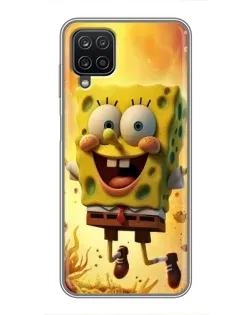 Чохол для Samsung Galaxy A12 з картинкою «Губка Боб стрибає»