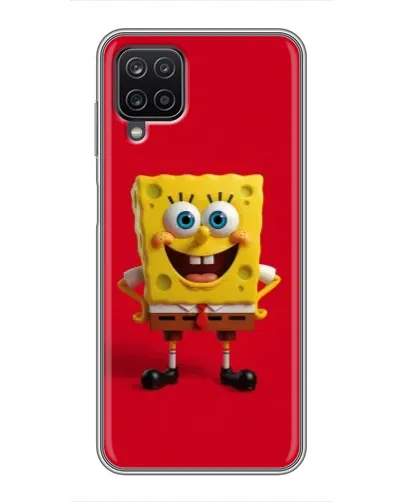 Чохол для Samsung Galaxy A12 з картинкою «Спанч Боб на червоному»
