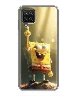 Чохол для Samsung Galaxy A12 з картинкою «Сяючий Спанч Боб»