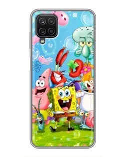 Чохол для Samsung Galaxy A12 з картинкою «Губка Боб та друзі»
