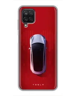 Чехол для Samsung Galaxy A12 с картинкой «Tesla Top View» Чехол для Samsung Galaxy A12 с картинкой «Tesla Top View»