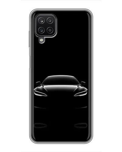 Чехол для Samsung Galaxy A12 с картинкой «Силуэт Tesla Night»