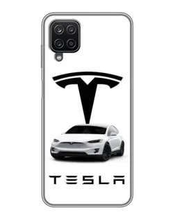 Чехол для Samsung Galaxy A12 с картинкой «Tesla White Style»