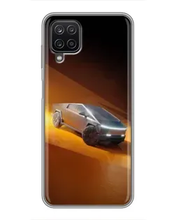 Чехол для Samsung Galaxy A12 с картинкой «Cybertruck в пустыне»