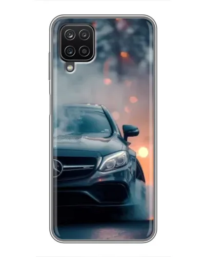 Чехол для Samsung Galaxy A12 с картинкой «Mercedes — ночной город»