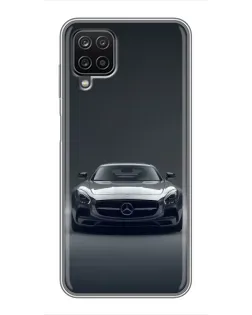 Чехол для Samsung Galaxy A12 с картинкой «Mercedes на черном»