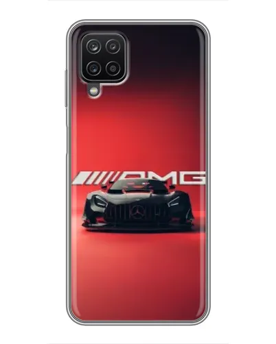 Чехол для Samsung Galaxy A12 с картинкой «Mercedes AMG — красная линия»