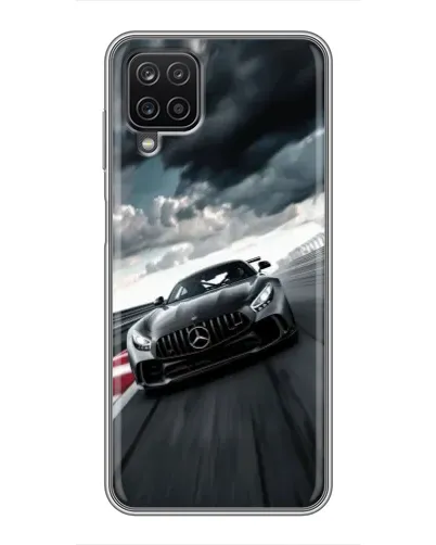 Чехол для Samsung Galaxy A12 с картинкой «Гоночный Mercedes AMG»
