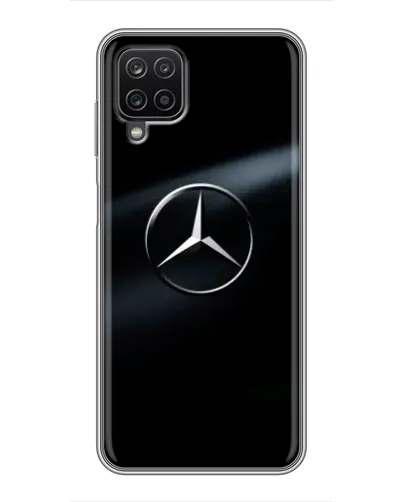 Чехол для Samsung Galaxy A12 с картинкой «Mercedes на металле»