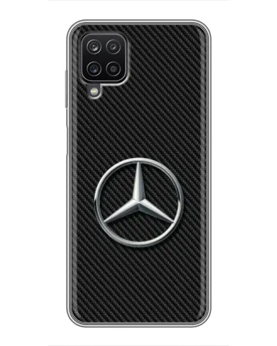 Чехол для Samsung Galaxy A12 с картинкой «Карбоновый Mercedes стиль»