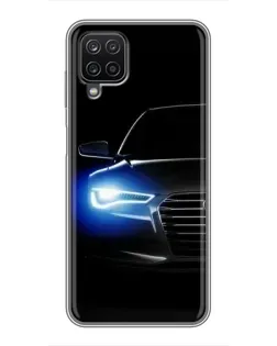 Чехол для Samsung Galaxy A12 с картинкой «Неоновый взгляд Audi»