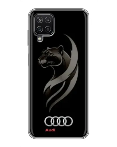Чехол для Samsung Galaxy A12 с картинкой «Графика — пантера и Audi»
