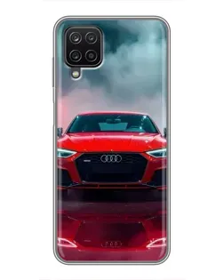 Чехол для Samsung Galaxy A12 с картинкой «Audi RS — красный стиль»