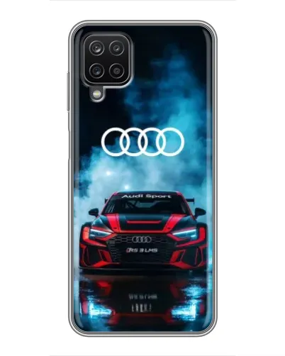 Чехол для Samsung Galaxy A12 с картинкой «Audi Sport — неон»