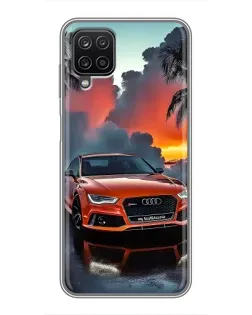 Чехол для Samsung Galaxy A12 с картинкой «Audi — закат»