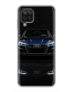 Чехол для Samsung Galaxy A12 с картинкой «Audi — ночное отражение»