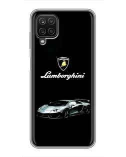 Чехол для Samsung Galaxy A12 с картинкой «Логотип Lamborghini классика»